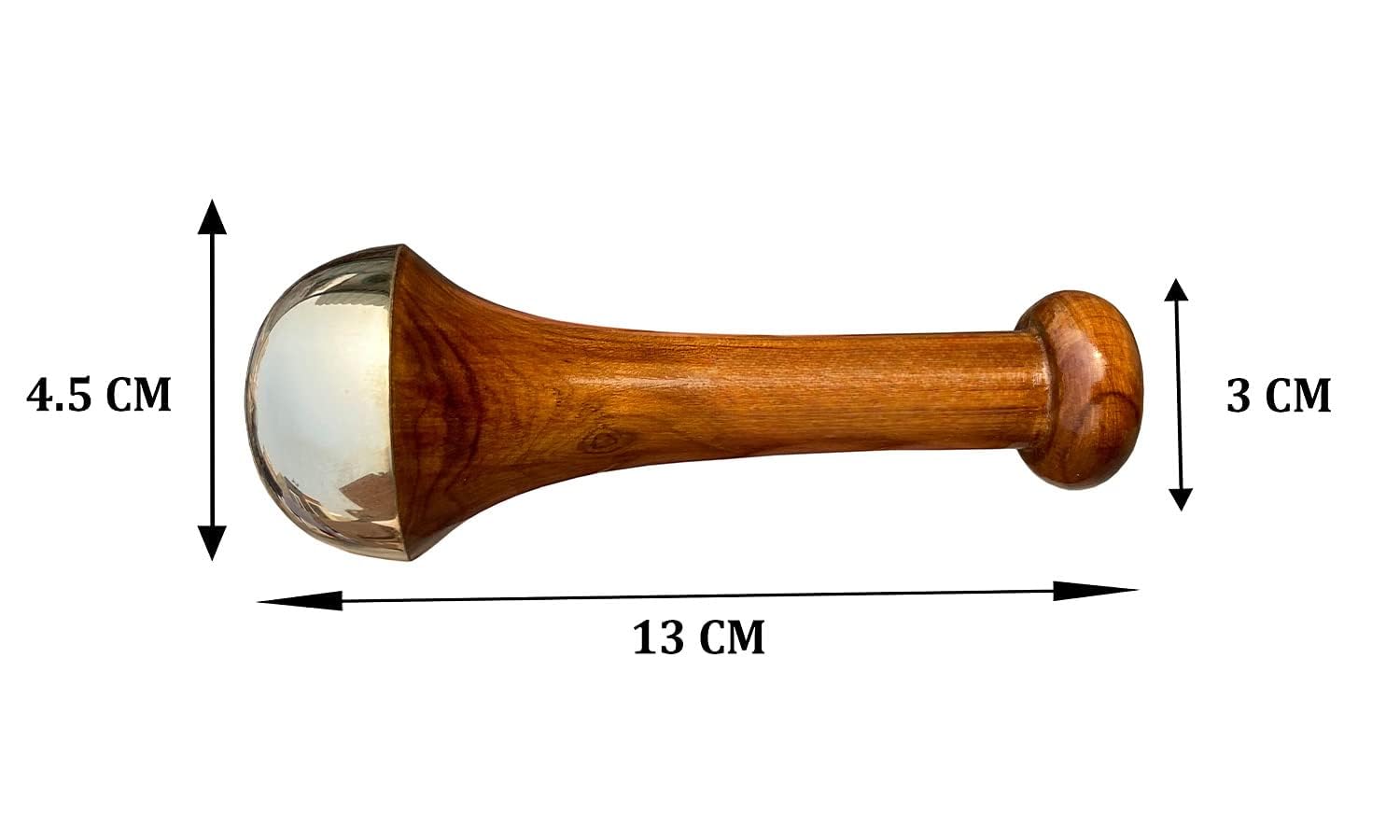 FA Industries® Kanca Wand for Face, Bronze Bronze Shadow with Teak Wooden Handle with Body and Foot Massagar FA Industries® Kanca Wand for Face, Bronze Bronze Shadow with Teak Wooden Handle with Body and Foot Massagar