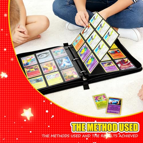Sammelalbum für Karten, Sammelkarten Album, 50 Seiten 900 Taschen, PU Wasserdicht, Reißverschluss, Karten Ordner Heft, Geschenk für Card Sammler und Kinder (900)