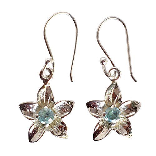 Boucles d'oreilles topaze bleue argent sterling pour style élégant quotidien