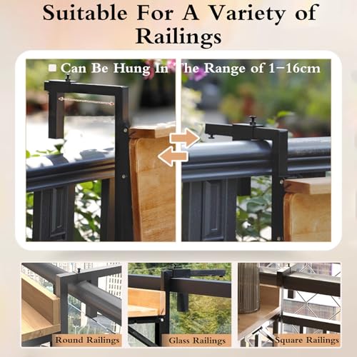 Table de balcon pliable réglable support suspendu pour petite terrasse