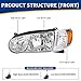 AUTOSAVER88 Headlight Assembly Compatible with Corolla 2001-2002 Headlight Assembly Headlamps Replacement + Front Signal Lights