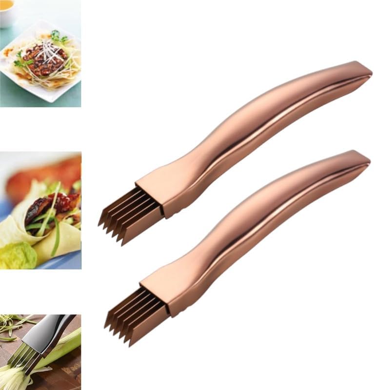 Miniatura 9 de Cuchillo de seda triturada, cuchillo de cebolla verde picada de acero inoxidable, cortador de verduras de cocina, cortador de cebolleta afilada,