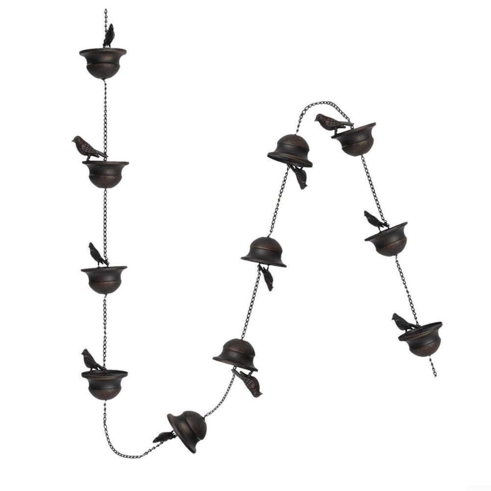 Chaîne de pluie oiseaux en fer pour remplacer une gouttière bruyante