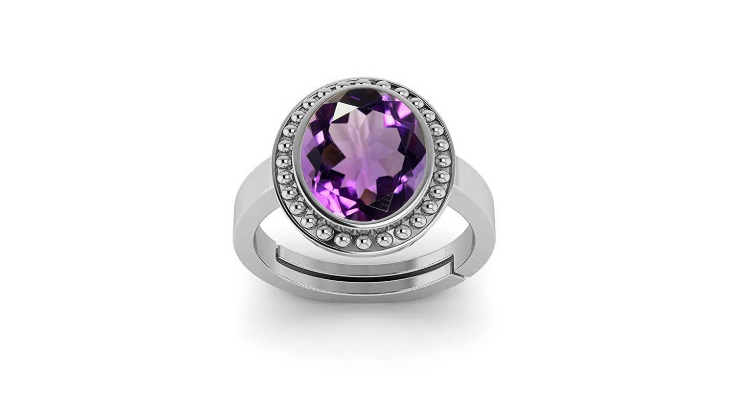 Akshita gems 10.25 Carat 11.00 Ratti Amethyst Silver Plated Ring Katela Ring Original Certified Purple Natural Jamuniya Stone Ring Astrological Adjustable Ring (B09JP6LWSB) Amazon Price History, Amazon Price Tracker