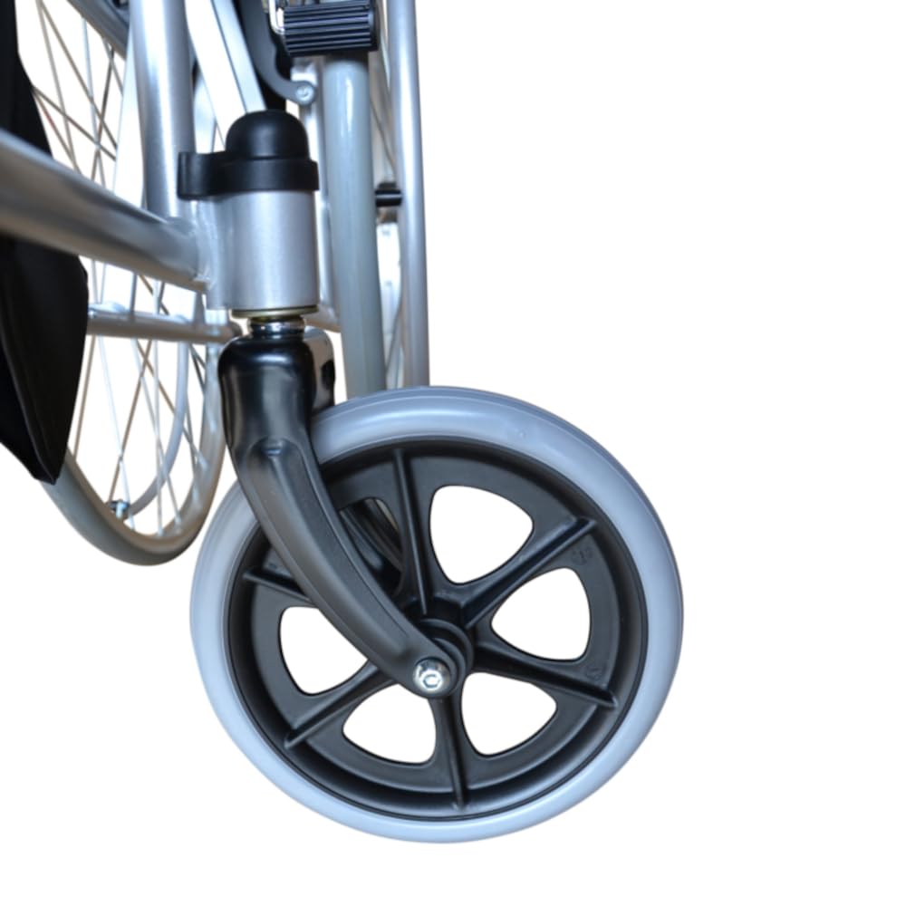 Movis Fauteuil roulant pliant et autopropulsé en acier pour handicapés et personnes âgées, facile à transporter et à plier, abordable et portable, utilisable en extérieur comme en intérieur, pour traitements orthopédiques, post-opératoires