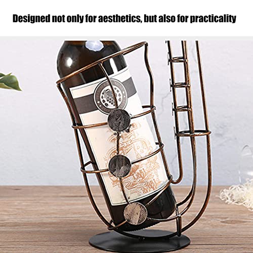Soporte para botellas diseño saxofón de metal miniatura 2