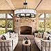 NOXARTE Round Crystal Chandelier 6 Lights Hanging Chandelier Pendant Light Ceiling Fixture Black Iron Frame for Dining Room Living Room Farmhouse D26 Inch x H20 Inch