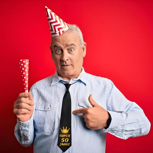 Toctax 50. Geburtstag Geschenk für Männer und Frauen – Personalisierte Krawatte als Geburtstagsgeschenk – Geschenkidee zum 50. Geburtstag – Lustiges Accessoire für Geburtstagsfeier