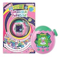 Bandai - Tamagotchi Paradise Erde - Virtuelles Haustier zum Aufziehen - Tamagotchi Interaktives Spielzeug auf Deutsch, Zoom - Modell Erde in Rosa und Grün - Spielzeug für Kinder ab 6 Jahren - 43421