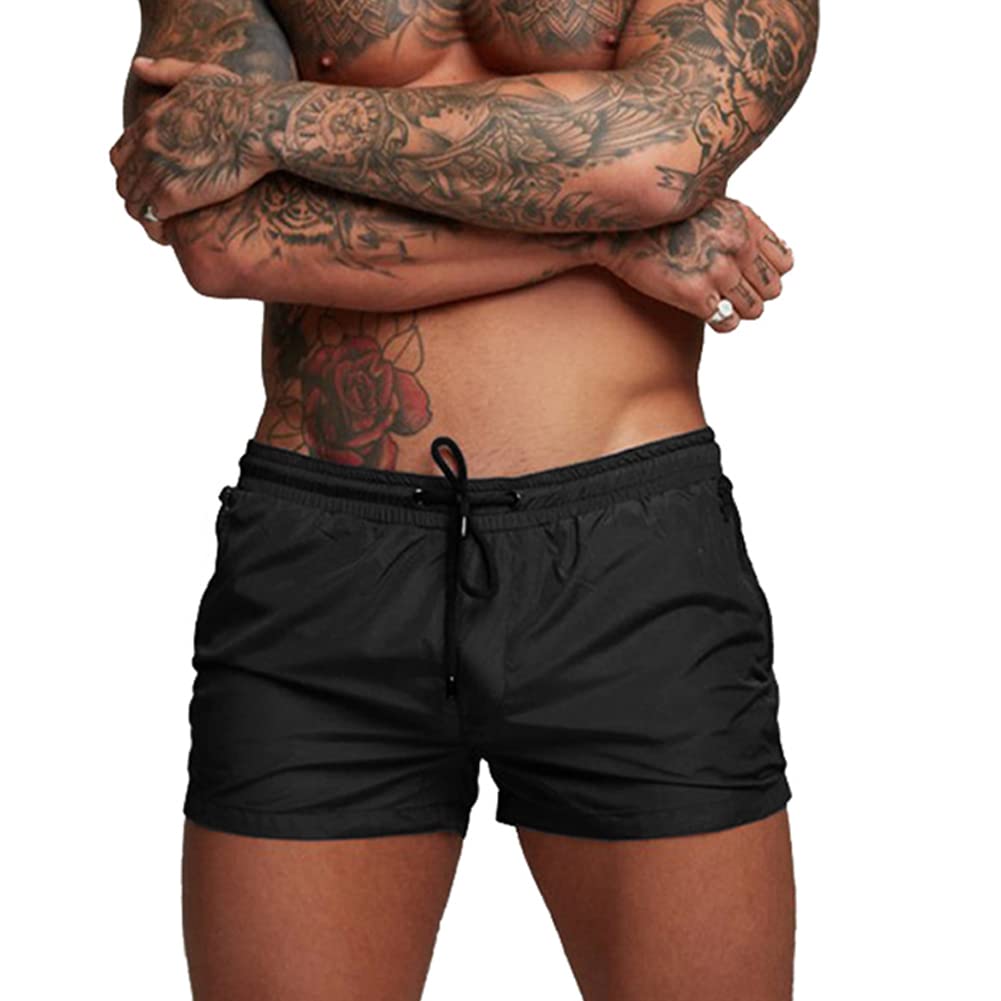 Donason Bañador Hombre Secado Rápido Bañadores de Natación Pantalones Cortos de Baño para Hombres Shorts Deportivos para Correr con Forro de Malla y Bolsillos