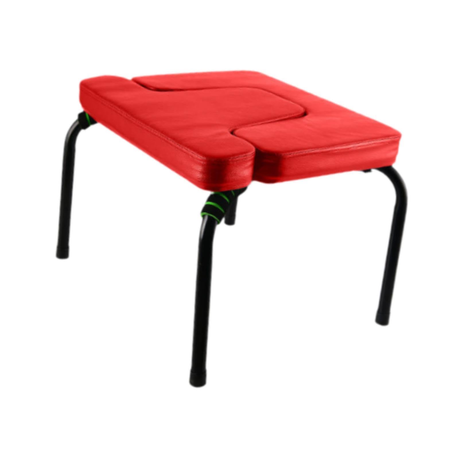 LOOM TREE® Yoga Headstand Bench Steel Frame Strong Upside Down Chair Headstand Trainer Red NO Mat | 1 Yoga Headstand Bench | Material ~ Leather | Color ~ Red-image-37