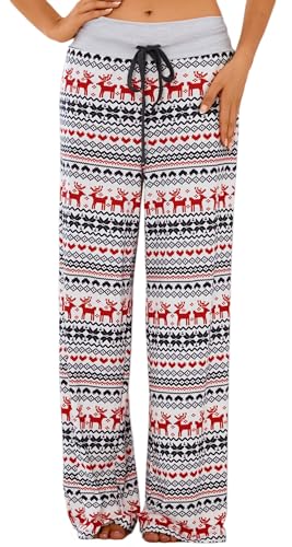 Image of Women Pajama Pants Comfy Lounge Wide Leg Casual Stretch Palazzo Drawstring Pj Bottoms Pants S-3XL