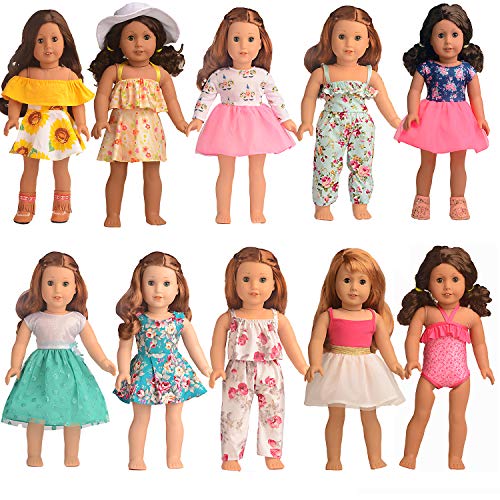 Bili 18 Inch Doll American Girl Doll Clothes, 10 Outfit Doll Accessories Compatible with 18 Inch American Girl Doll in Xmas