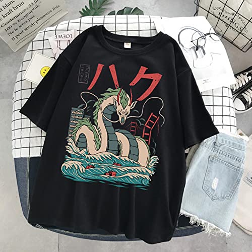ZXCB Mujer Studio Ghibli Totoro Miyazaki Camiseta gráfica Gracioso Tshirt Tshirt 90s Anime Top tee...