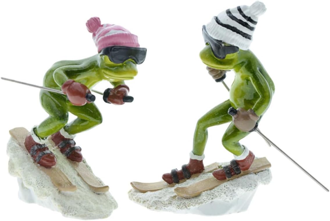 KESYOO 2pcs Resin Frog Sculpture Adorable Miniature Home Decor for Garden Table Present for Birthdays Weddings Anniversaries Durable Craftsmanship