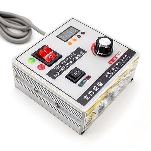 Toplionace 220V Bürstenloser Gleichstrom Servomotor Satz mit Controller für Holzbearbeitung Drehmaschine, Bandperlenmaschine, Geschwindigkeit Einstellbar (800W Kit und Halterung)