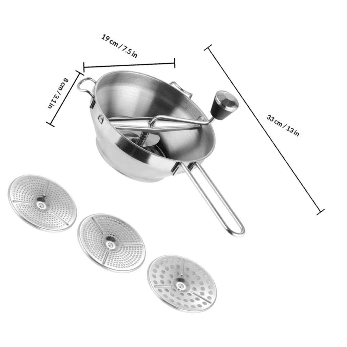 DOITOOL 1satz Kartoffelstampfer aus Edelstahl mit Komfortablem Griff Manuellem Food Presser für Kartoffeln Süßkartoffeln Gemüse Einfach zu Reinigen Handliches Küchenwerkzeug für Feines