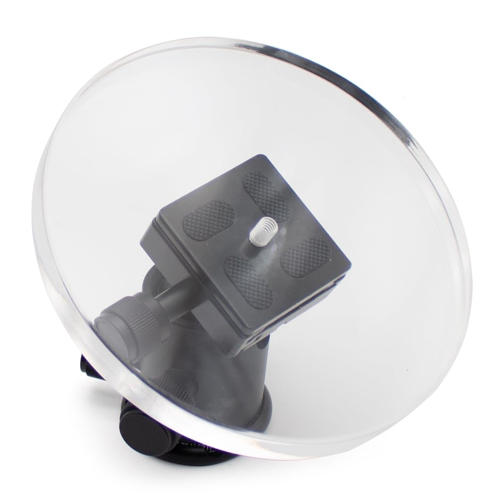 Mesa de Fotografía Circular de Acrílico de 15cm con Cabezal Esférico Universal, Resistente Y con Capacidad de Carga de 15 Kg para Estudio Fotográfico de Productos.