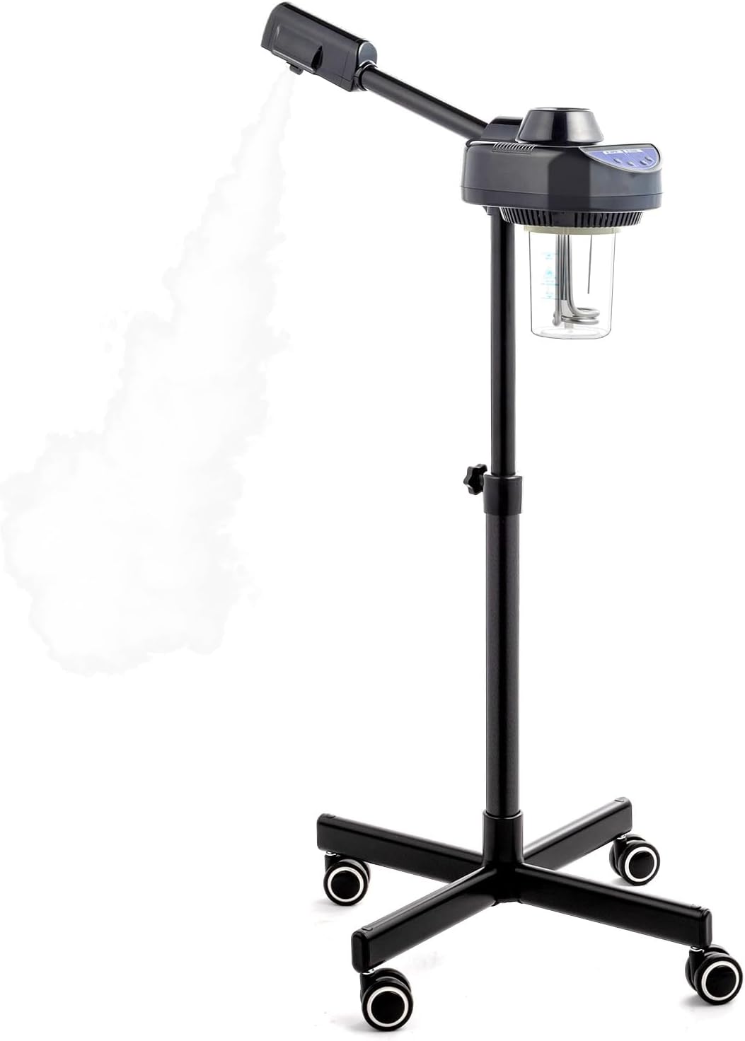 WinadoProfessional Facial Steamer Kit On Wheels, Esthetician Steamer Skin Care Deep Cleaning with Hot Ozone Mist, Face Humidifier for Home & Beauty Salon, Black