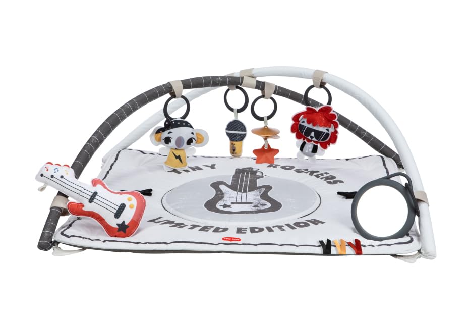 Tiny Love Rock With Me Gymini, 2-in-1 musikalische Baby-Spielmatte, ab 0 Monaten, Baby-Spielbogen, 20 Aktivitäten, interaktives Musikspielzeug, verstellbare Bögen, Tiny Rockers