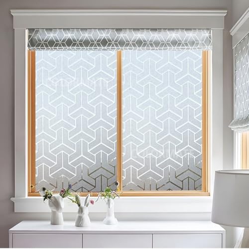 Image of COLORMATE Premium Vinyl Stained Frosted Window Glass Film (24x48 Inch) - Self-Adhesive Wallpaper Sticker Opaque Tint for Window Glass Privacy Cover, Door, Office, Home.| Anti-UV. 3D Arrow Design