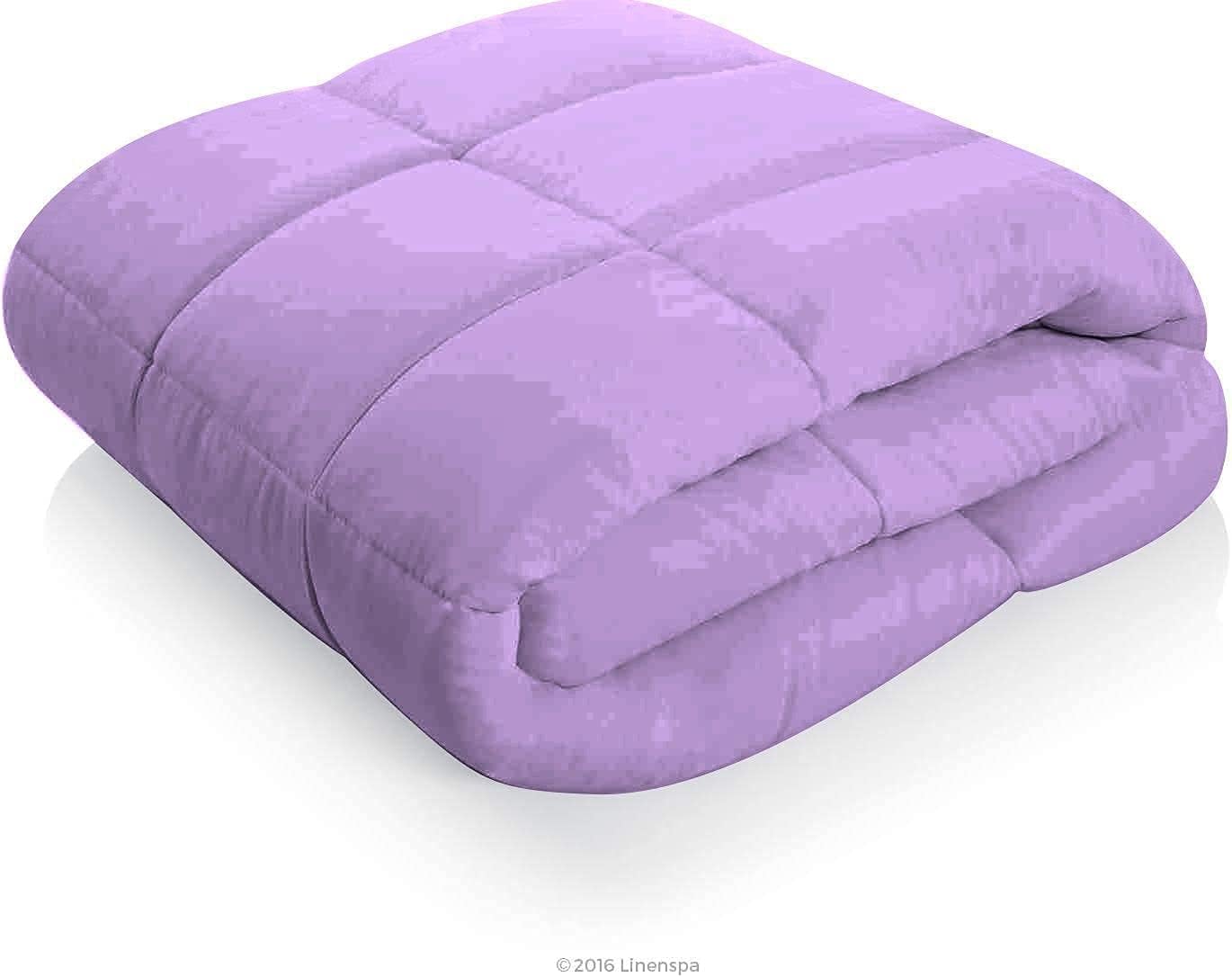 Lightweight All Season Down Alternative Comforter - 100% Microfiber and Soft Quilted Duvet Insert, Cooling Comforter for Warm Weather/Hot Sleepers -(Twin/Twin XL, Lilac)
