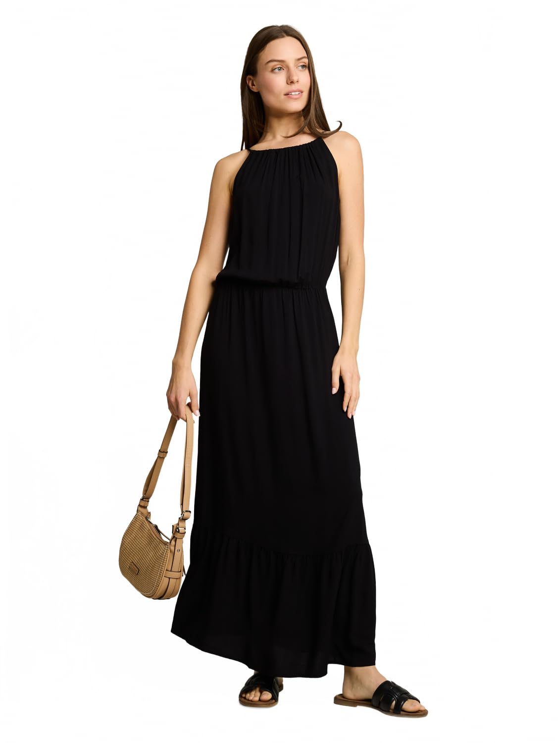 Tom Tailor Damen 1051255 Maxi-Kleid aus Viskose