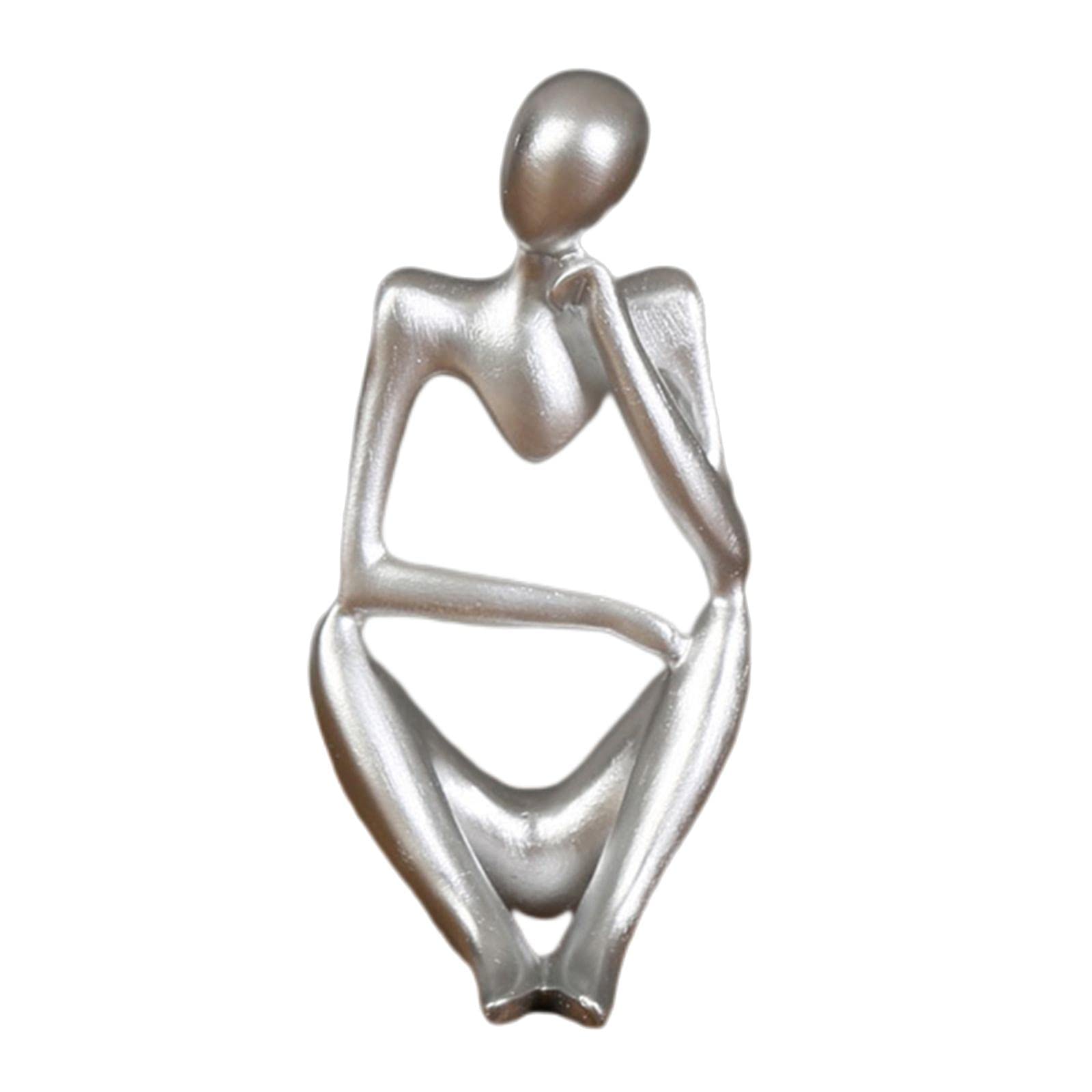 Fenteer Abstract Thinker Sculpture Creative Resin Crafts Moder Statue Figurine Characters Thinking People Crafts Ornaments, Right