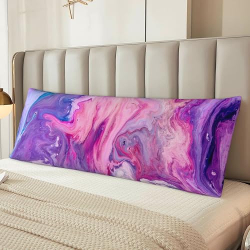 Taie d'oreiller longue marbre violet de qualité supérieure décorative