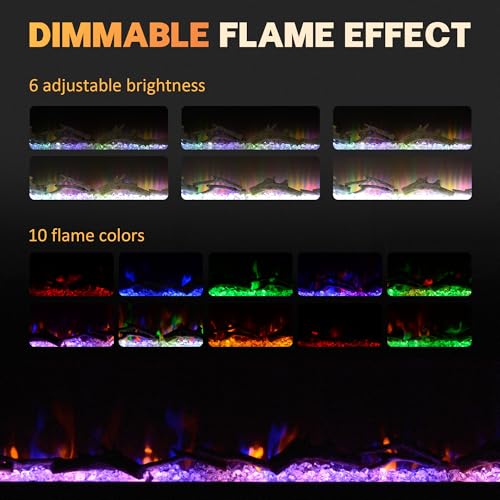 HOMCOM-36-Electric-Fireplace-Recessed-and-Wall-Mounted-with-Remote-Control-1500W-Fireplace-Heater-with-8H-Timer-Adjustable-Flame-Color-and-Brightness-Log-and-Crystal HOMCOM 36 Electric Fireplace Recessed and Wall Mounted with Remote Control 1500W Fireplace Heater with 8H Timer Adjustable Flame Color and Brightness Log and Crystal