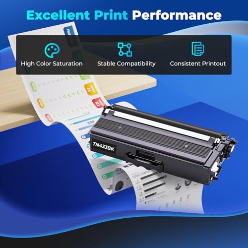 TN433 Toner Cartridge Set for Brother MFC-L8900CDW HL-L8360CDW Replacement for Brother TN433 TN 433 TN431 Toner Cartridge 4-Color High Yield for HL-L8260CDW HL-L8360CDWT MFC-L8610CDW, TN-433 BK/C/M/Y by haikyuu - Image 5