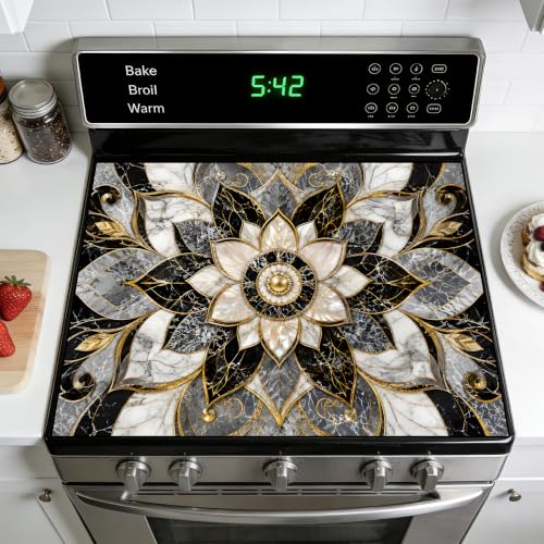 Image of Stove Guard Mat for Electric Stoves -Heat-Resistant Protector, Non-Slip Kitchen Counter Mat Stylish Kitchen Decor (Mandala)