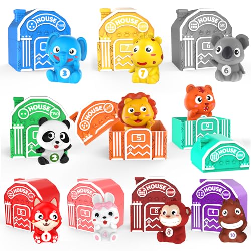 Image of Learning Toys for 1 2 3 Year Old Toddlers, 20Pcs Animal Toys Montessori Counting, Matching, Sorting & Stacking Fine Motor Games, Christmas Birthday Easter Gift for Baby Boys Girls Age 12-18 Months
