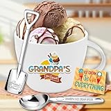 Yanhuecui Grandpa Ice Cream Bowl with Shovel and Spoon - Birthday Gift for Grandpa from Grandkids