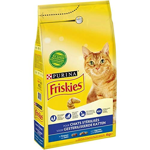 PETCARE FRISKIES - Chat Croquettes Stérilisées Saumon 4Kg - (Lot De 2)