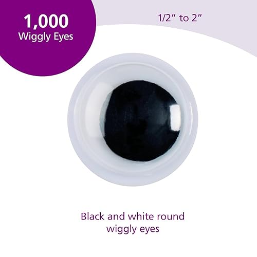 Miniatura 2 de Colorations Wiggly Googly Eyes, el más vendido, paquete económico con almacenamiento, regular, blanco y negro, artes y manualidades, para niños