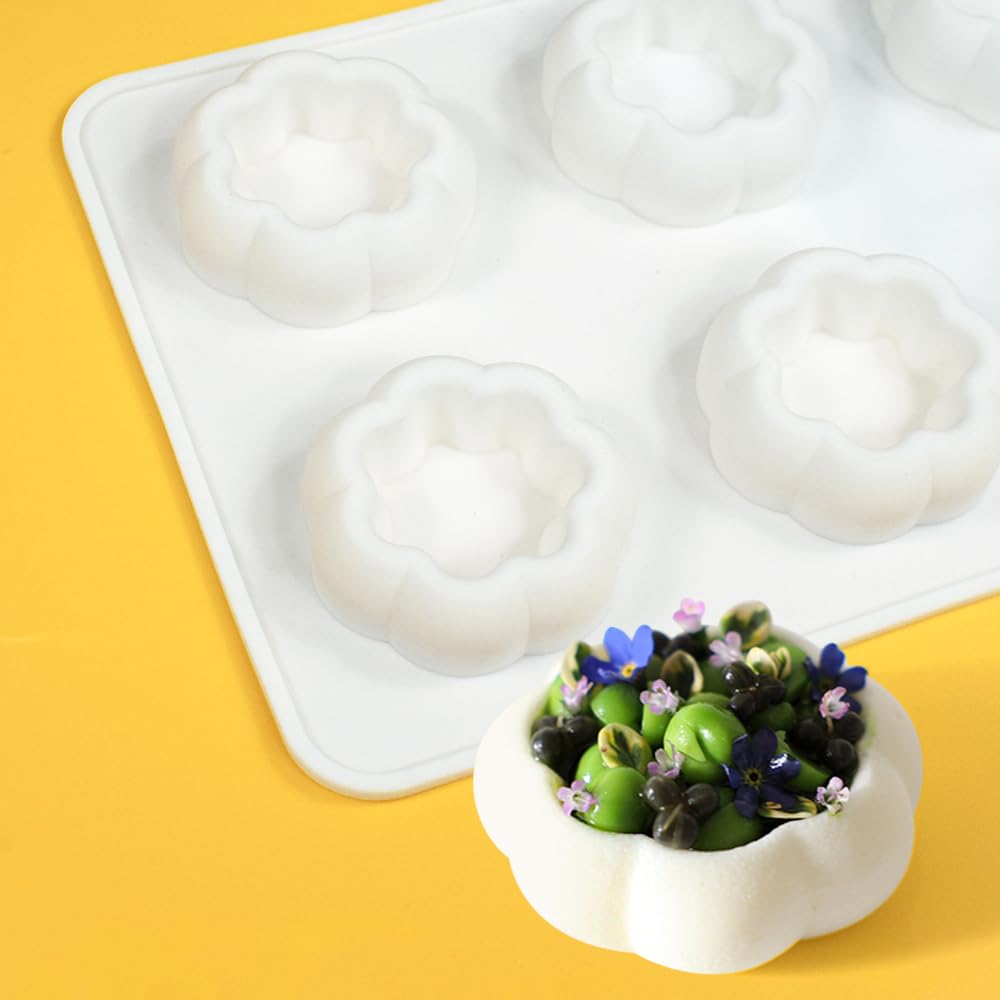 Moule De Gâteau Mousse, Moules En Silicone Pour Glace Chocolat Pâtisserie Dessert, 8 Trous Forme De Hauteur Petite Forme De Fleur