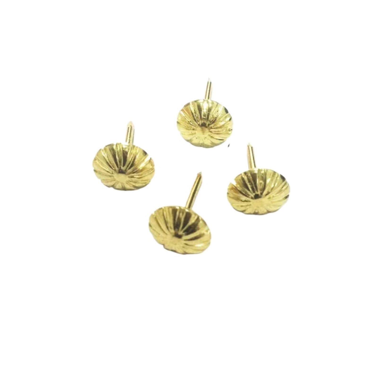 Gold Brass Decorative Nails 11X16mm Push Tacks for Jewelry Box Furniture Wood Craft Hardware(Gold,50pcs)