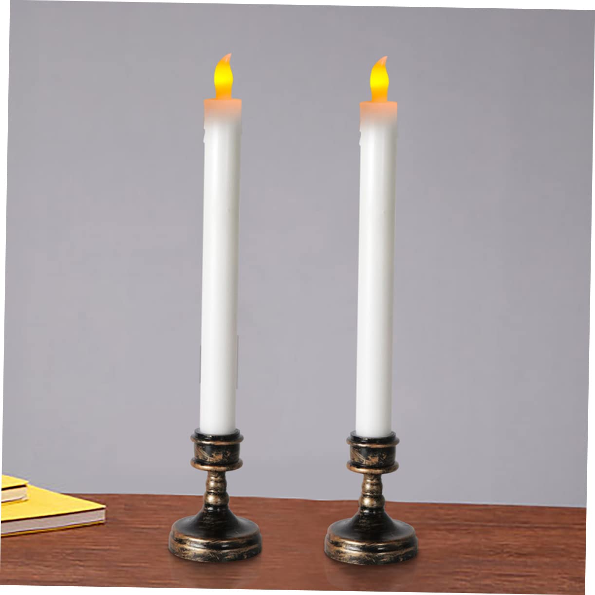Tofficu 8 Pezzi elettronica candele senza per finestre luce elettronica a LED a batteria candele natalizie candele natale elettrica di a LED AbS bianca