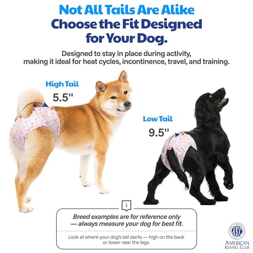 Image of American Kennel Club Female Dog Wrap, Disposable Diapers with Wetness Indicator, (Large - Low Tail, 50, Count)