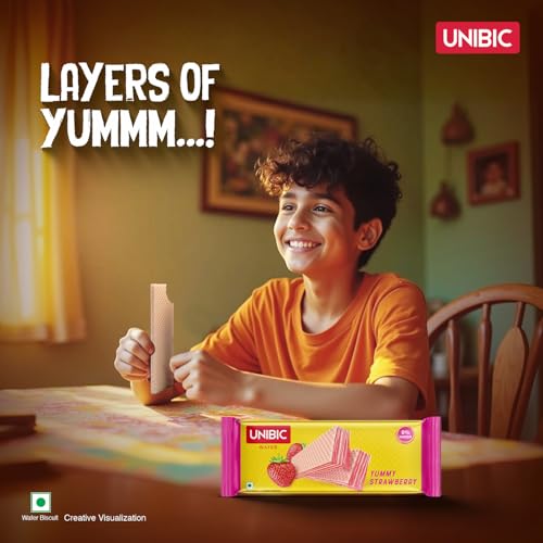Image of Unibic Yummy Strawberry Wafers-75Gm-Sugar,Refined Wheat Flour (Maida),Edible Vegetable Oil (Coconut) & Interesterified Vegetable Fat,Dextrose,Maize Starch,Milk Solids,Maltodextrin [E1101(1)]