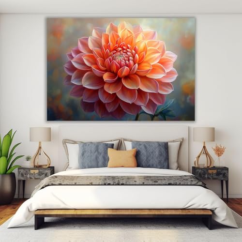 Décoration murale esthétique colorée grand format avec cadre or rose - 4
