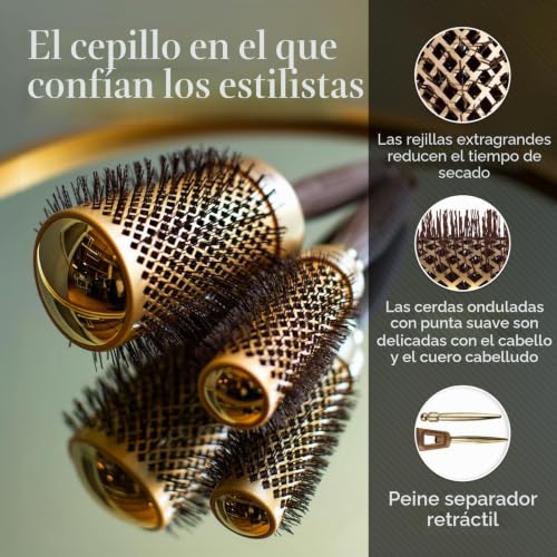 Miniatura 4 de Olivia Garden Cepillo Térmico Redondo Nanotérmico 64mm - Ondulado Cerdas De Nylon