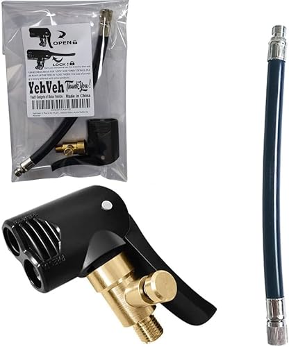 YehVeh Paquete de 2 cabezales de bomba doble, boquilla doble, válvula Presta Schrader, conector de rosca, adaptador de boca de repuesto para