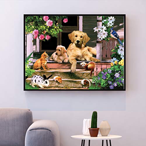Diamond Painting Kits voor Kinderen, Diamond Painting Kits voor Volwassenen Honden Familie Rhinestone Kruissteek… - Image 4