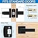 Hasmikit 6 Pack Matte Black Door Handles Privacy Door Levers, Heavy Duty Bed and Bath Door Locks Interior Door Knobs, Reversible Keyless Flat Levers with Square Rosette