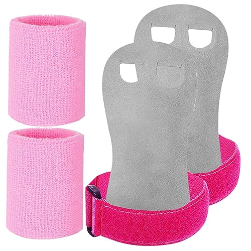 Gogogmee 4 Pack Gymnastics Wrist Guards Weightlifting Wrist Straps Barbell Palm Protectors for Kids Adults