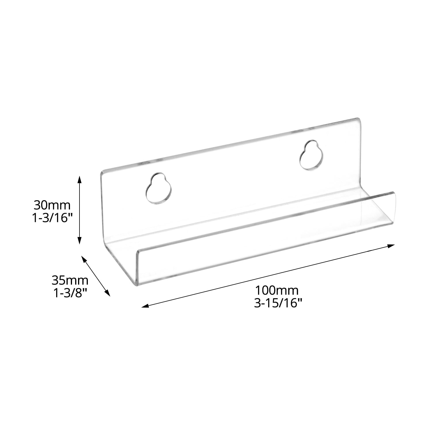QWORK® 6-pak przezroczystych uchwytów na płyty winylowe, naścienny, akrylowy stojak na płyty ze sprzętem instalacyjnym (10 cm)