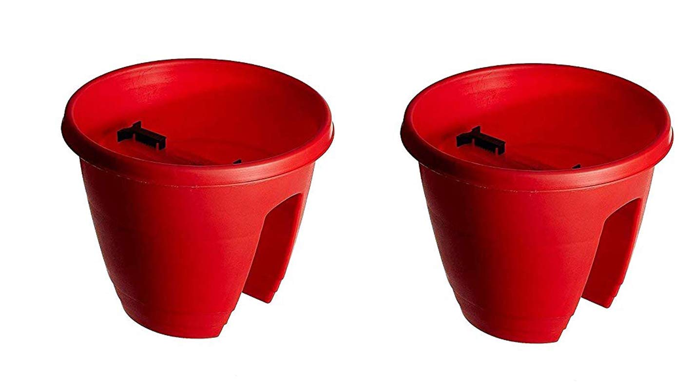 Go Hooked Flower Pots | Railing Pots | Hanging Planters | Flower Pots | 12 Inch | Green | Set of 2 (B07YHY1CMX) Amazon Price History, Amazon Price Tracker