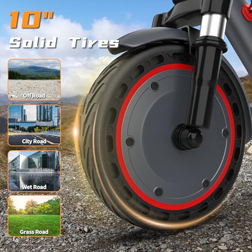 Image of WERHY Electric Scooter with 8.5 inch /10 inch Solid Tire, 350W /500W Powerful Motor & 19 /22 MPH Top Speed, 16 /25 Miles Long Range, Folding E Scooter with Dual Braking for Teens and Adults